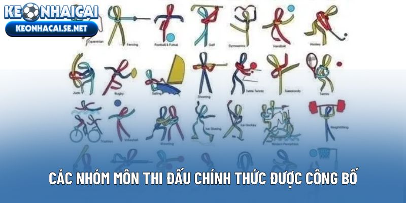 Các nhóm môn thi đấu chính thức được công bố